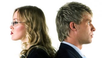 Picture of Seller's Agent and Buyer's Agent standing back to back