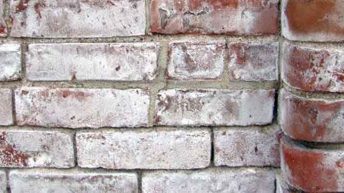 Photo of efflorescence on brick