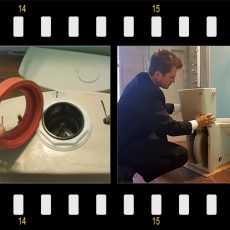 Photo of Tracey Miller, Realtor assembling toilet