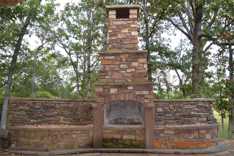 Outdoor Fire-pit, with waterfalls on each side 