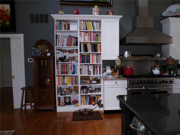 Double Gas Range, Hood, Storage Unit