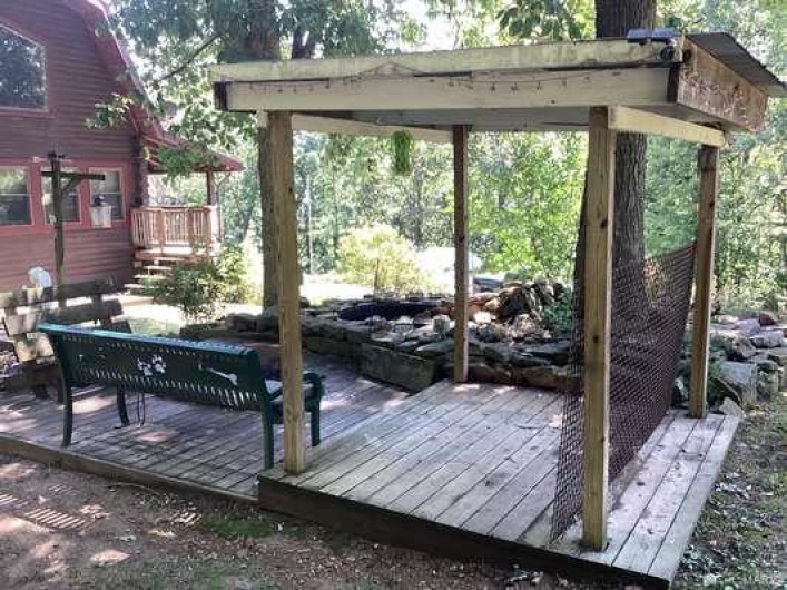 View of wooden deck