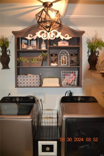Washroom with separate washer and dryer