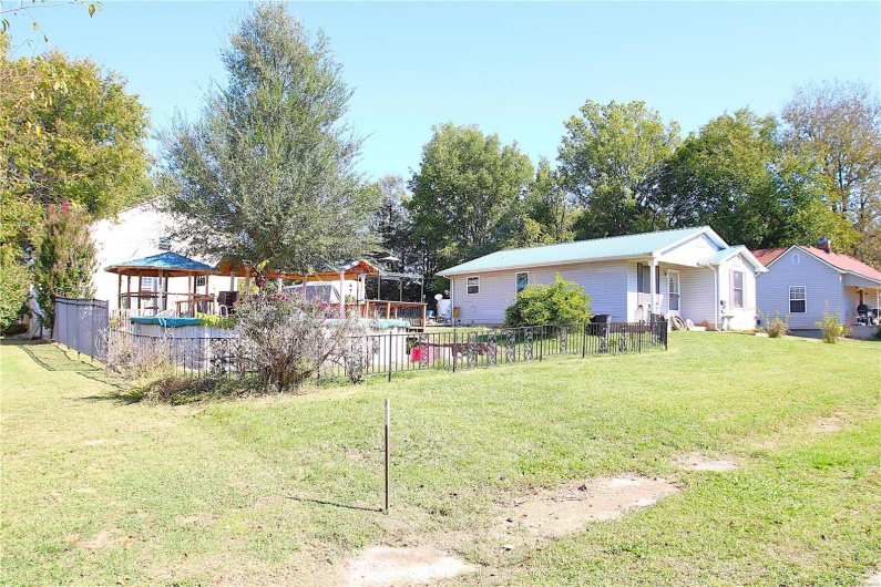 View of yard with a gazebo