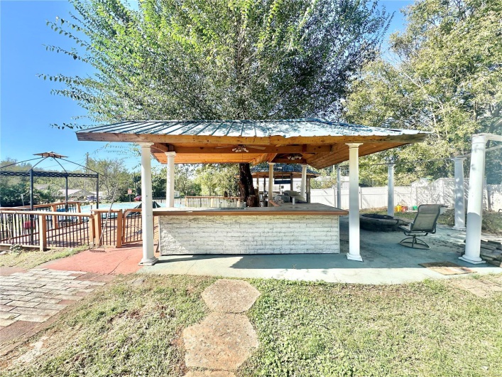 View of patio / terrace with a gazebo