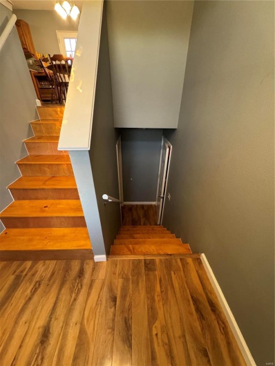 Stairs with wood-type flooring
