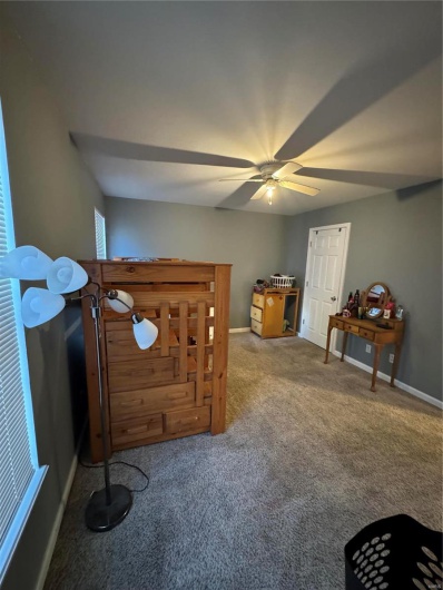 Bedroom 3 featuring carpet and ceiling fan