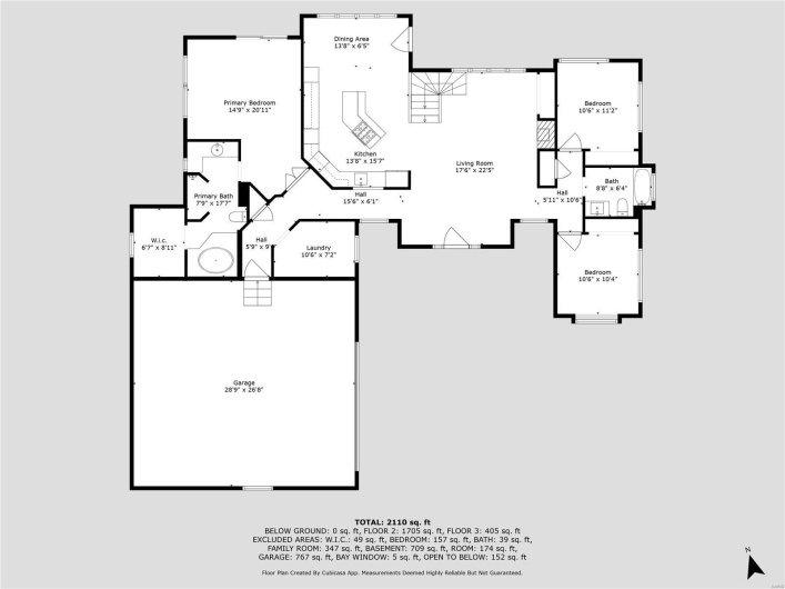 Main level with oversized garage
