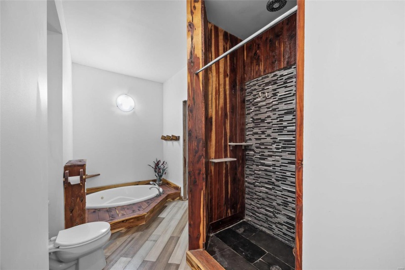 Primary bathroom includes shower and separate tub