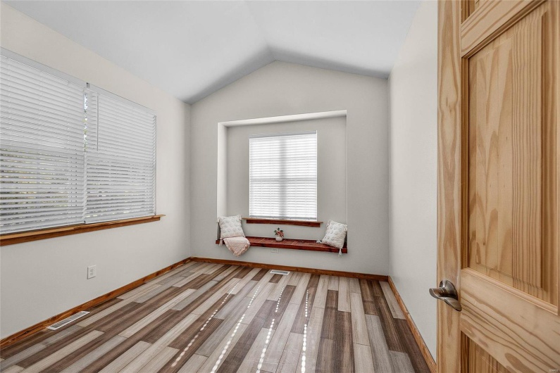 Front bedroom includes a window seat