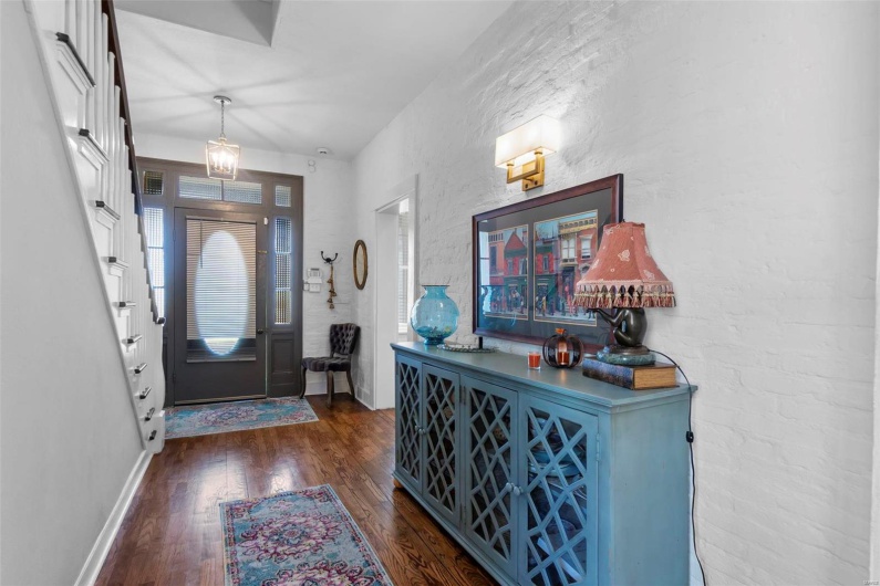 Entryway featuring dark hardwood / wood-style flooring