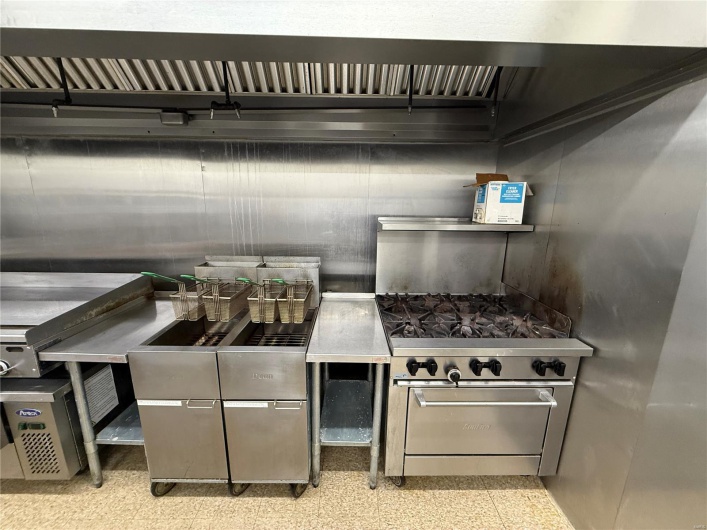 Kitchen with stainless steel stove