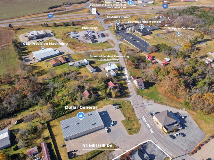 I-55 View showing surrounding businesses