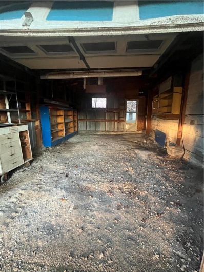 View of horse barn