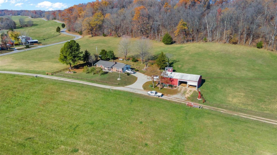 Aerial view featuring a rural view