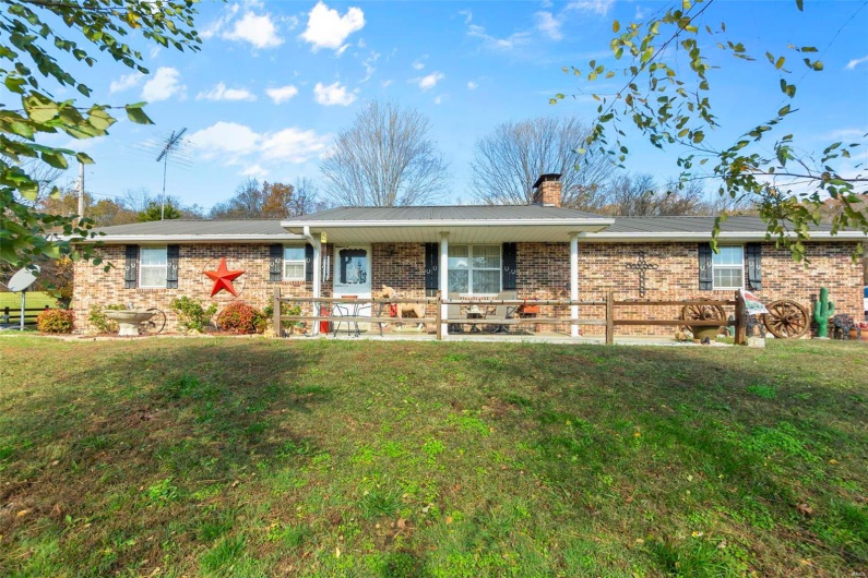 View of front of home with a front yard