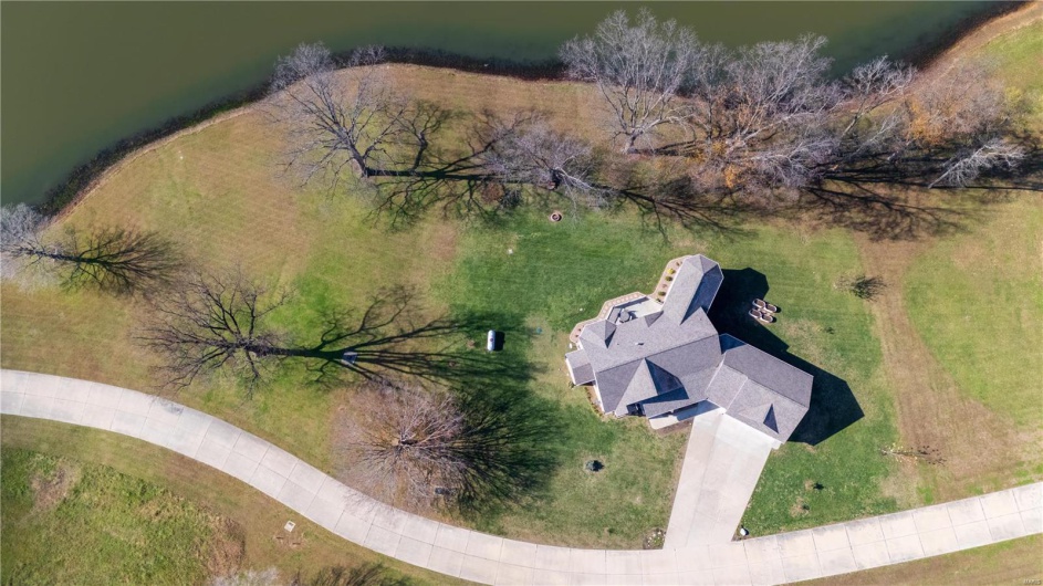 Birds eye view of property.
