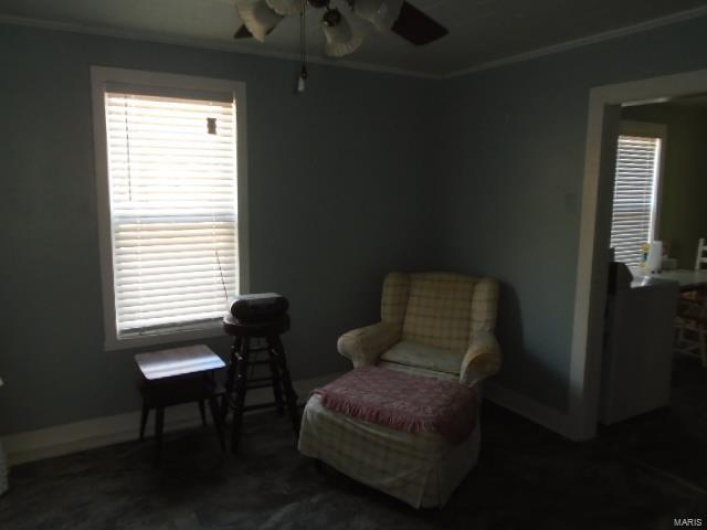 Living area with crown molding