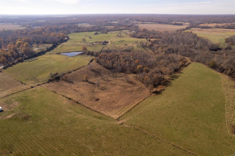 Aerial view with a rural view