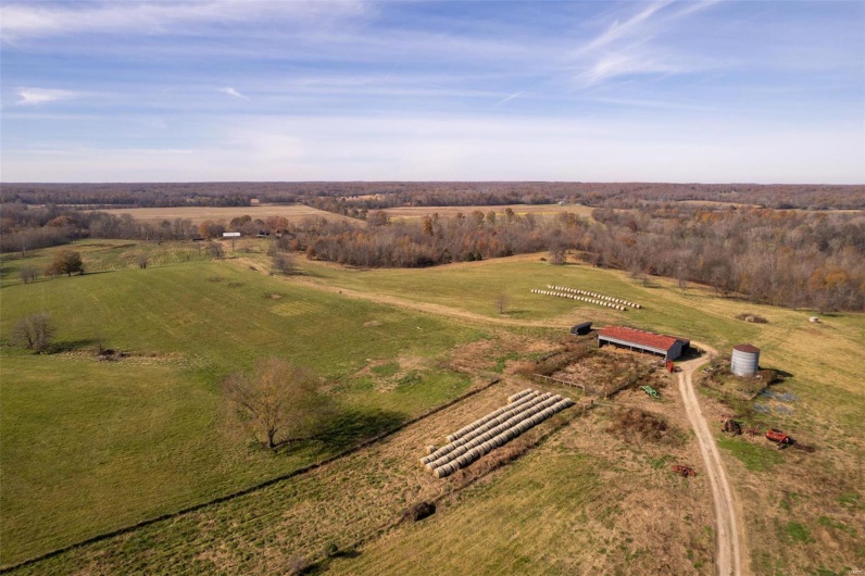 Aerial view with a rural view