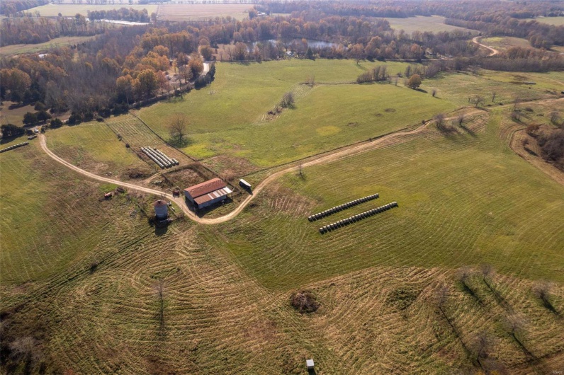 Aerial view with a rural view