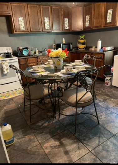 Dining area with sink
