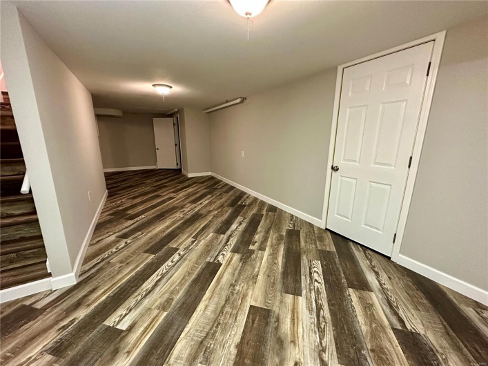 Interior space with dark wood-type flooring