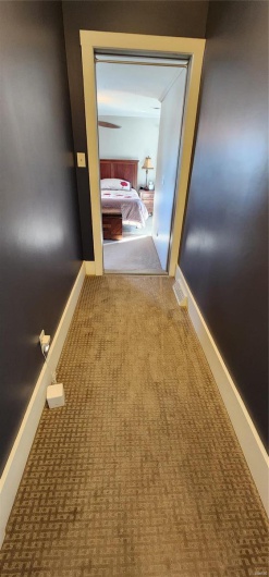 Hall with carpet flooring