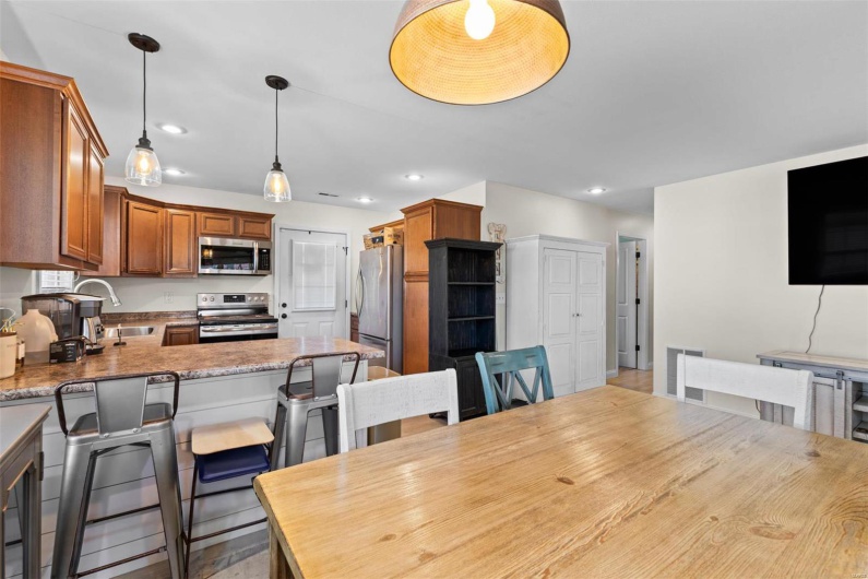 Dining space with sink