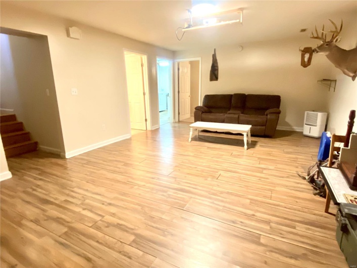 Living room featuring light wood-type flooring