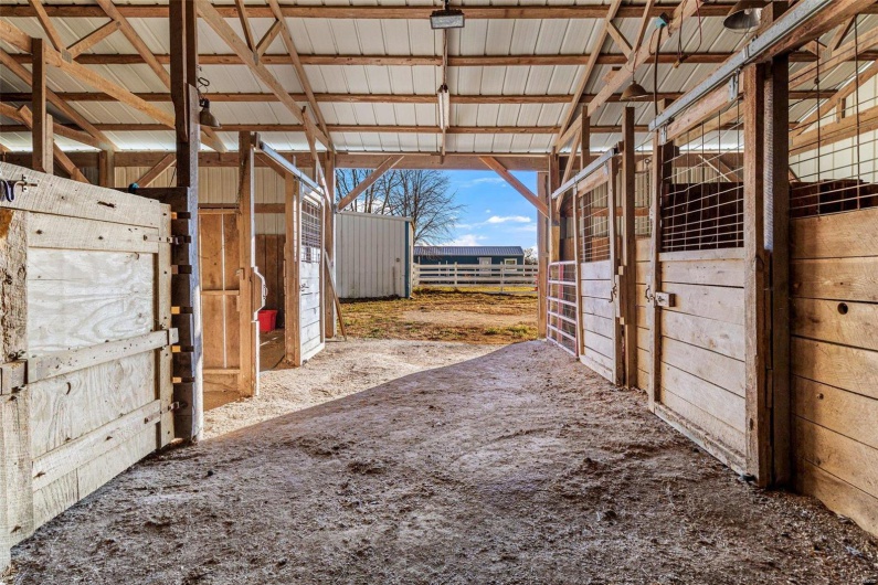 View of horse barn