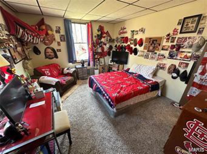 Bedroom with carpet floors