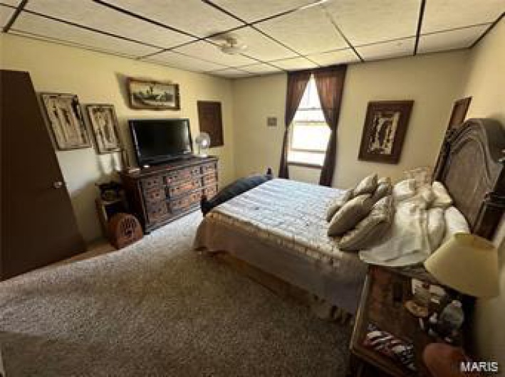 Bedroom with carpet floors
