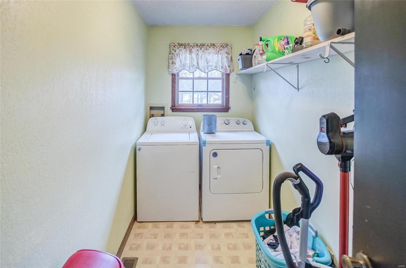 Washroom with separate washer and dryer