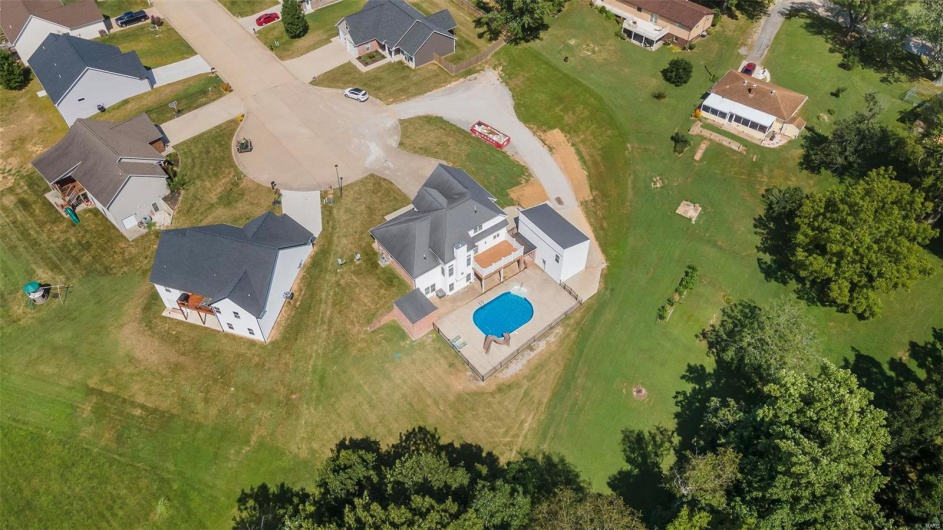 Birds eye view of property
