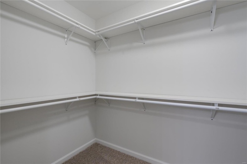 Spacious closet with carpet flooring