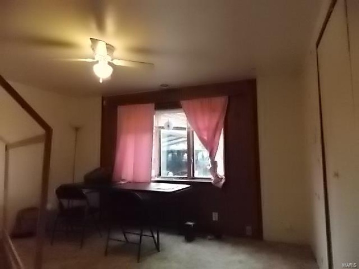 Additional living space with ceiling fan