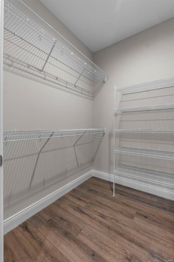 Spacious closet featuring dark hardwood / wood-style flooring