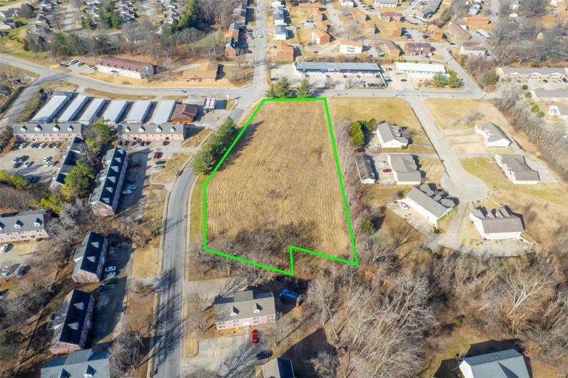 Birds eye view of property