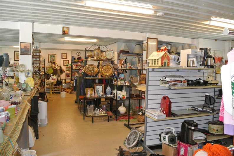 Garage with a workshop area