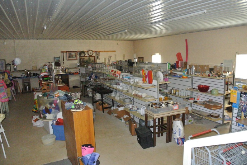 Garage featuring a workshop area