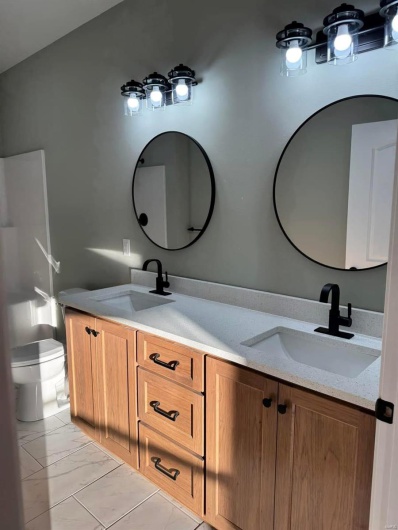 Bathroom with vanity and toilet