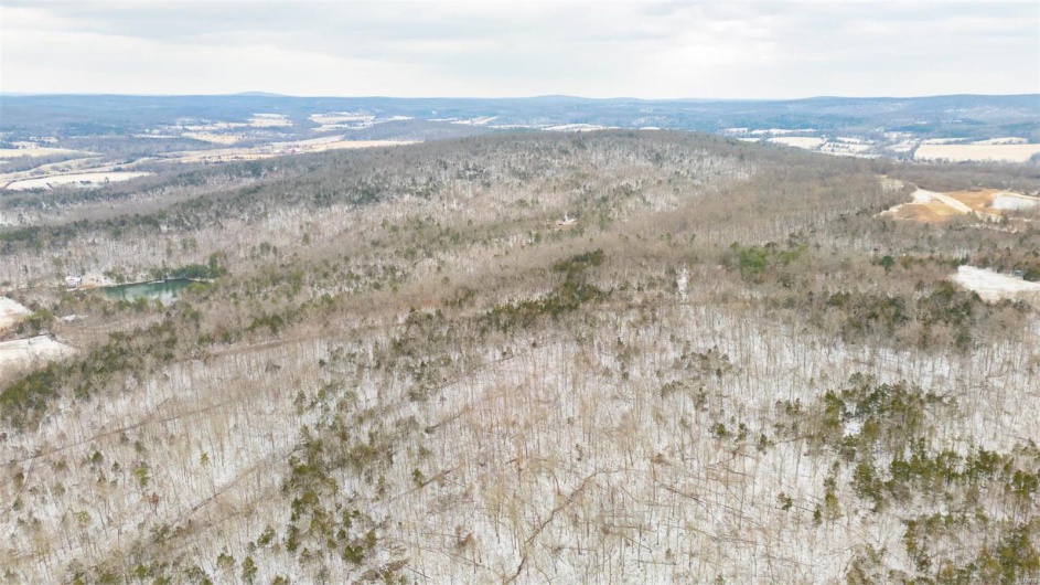 Aerial view with a mountain view