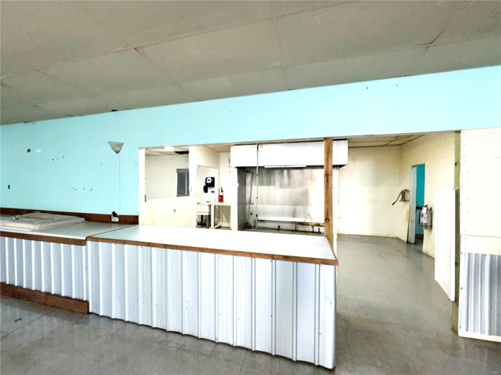 Counter and front view of Kitchen