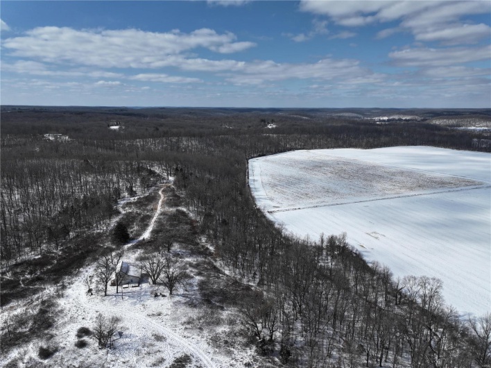 View of snowy aerial view