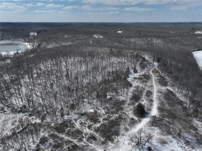 View of snowy aerial view