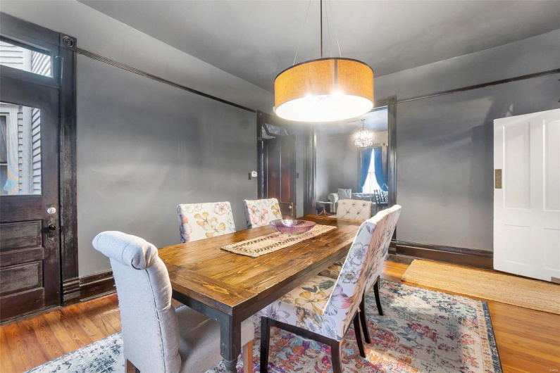Dining space featuring hardwood floors