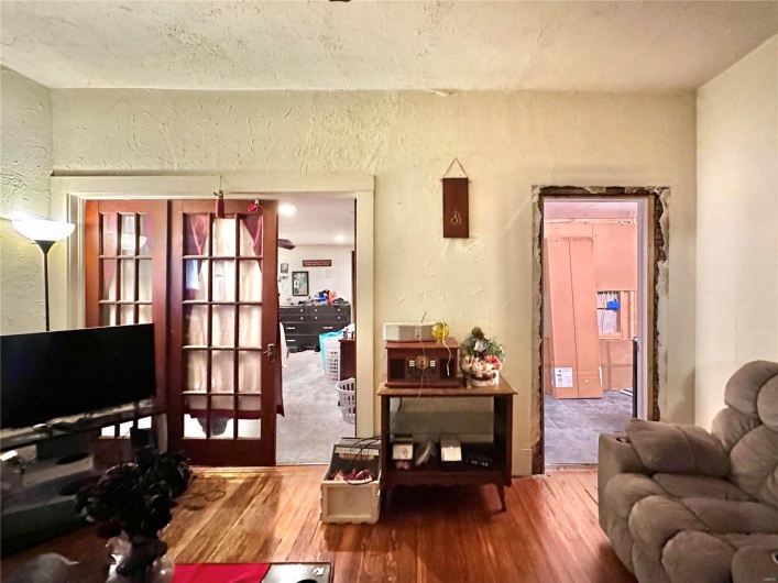 Living room featuring wood-type flooring