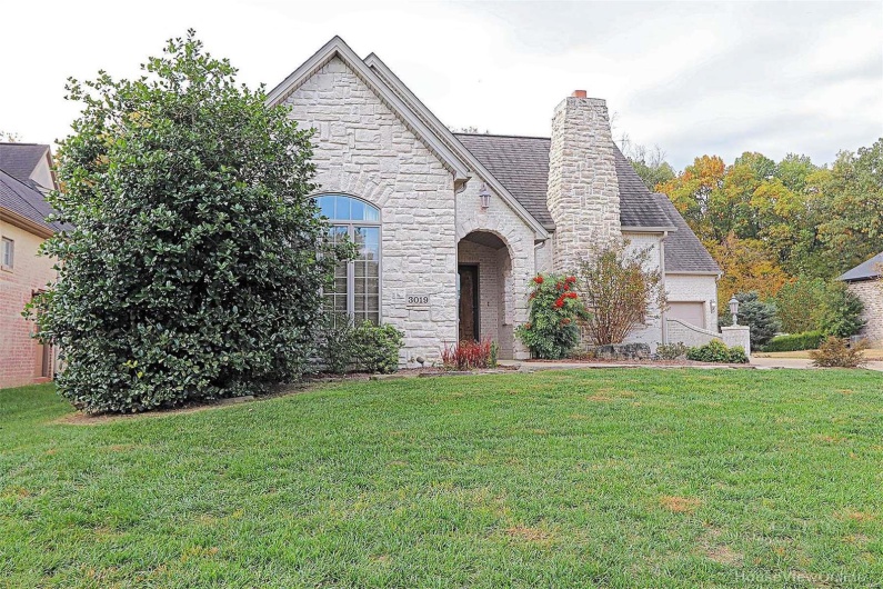 View of front of home with a front yard