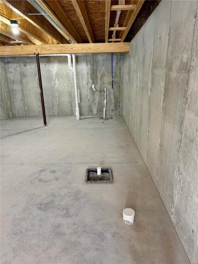 View of unfinished basement